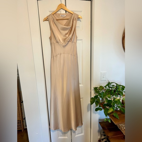 dessa satin dress Reformation Dessa Satin Dress In Grand Cru